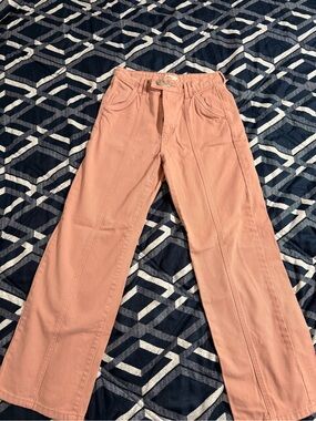 Forever 21 Dusty Pink Wide-Leg Jeans